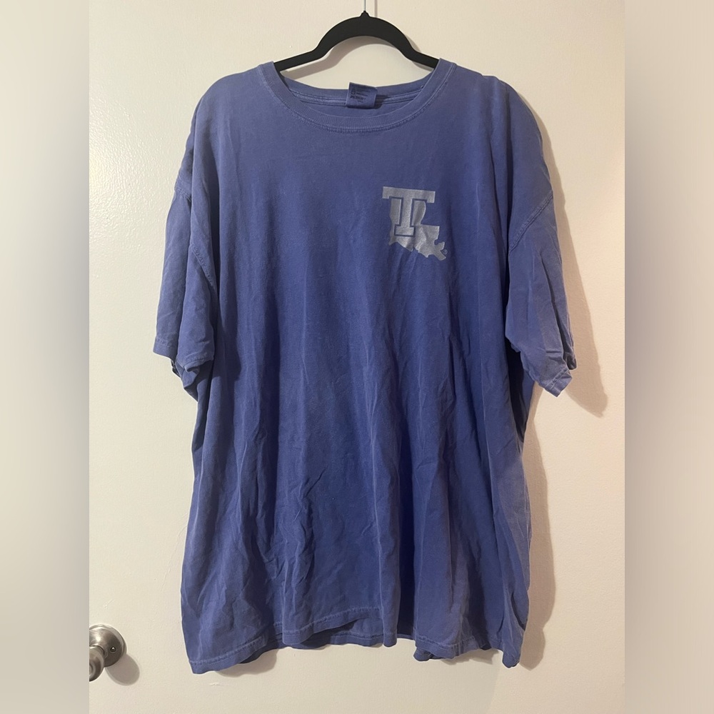 LA Tech royal blue metallic comfort colors t shirt size XXL